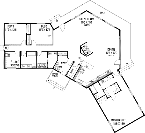 Dream House Plan - Traditional Floor Plan - Main Floor Plan #60-530