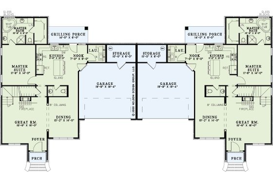 Floor Plan - Main Floor for Traditional House Plan #17-2008 - 3 bed, 2.5 bath