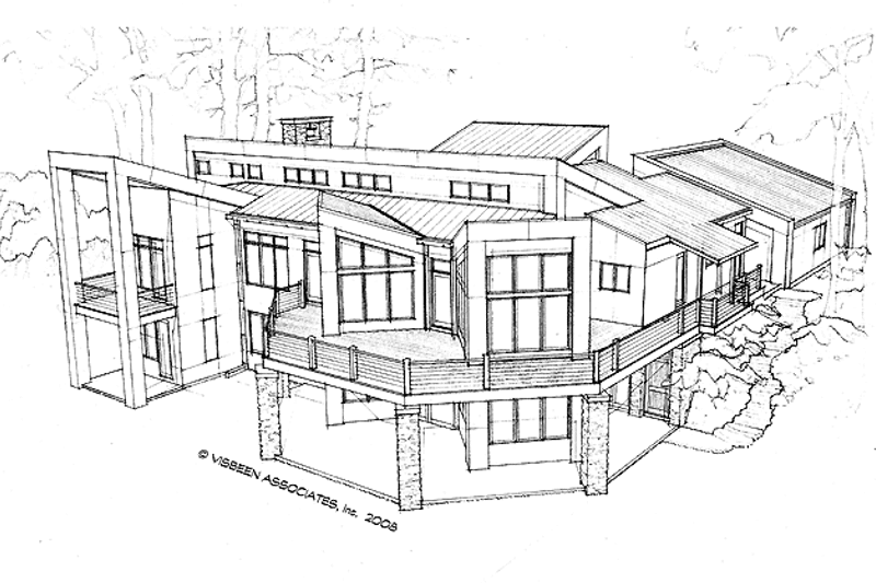 House Plan Design - Exterior - Rear Elevation 4 for Contemporary House Plan #928-168 - 5 bed, 4.5 bath