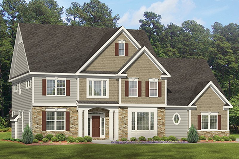 Dream House Plan - Exterior - Front Elevation 3 for Colonial House Plan #1010-174 - 4 bed, 3.5 bath