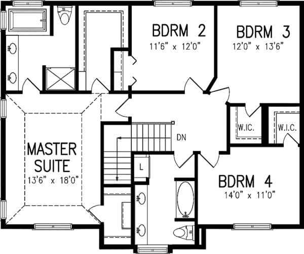 Dream House Plan - Country Floor Plan - Upper Floor Plan #320-987
