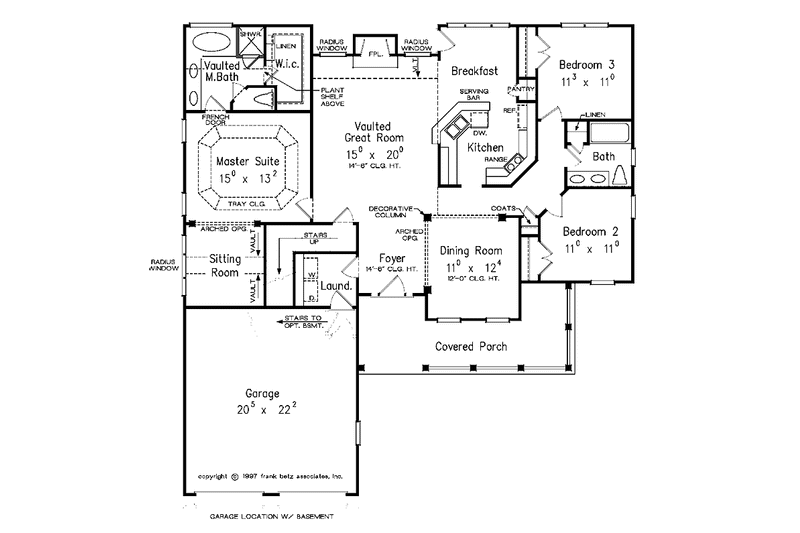 Home Plan - Floor Plan - Main Floor for Country House Plan #927-195 - 3 bed, 2 bath