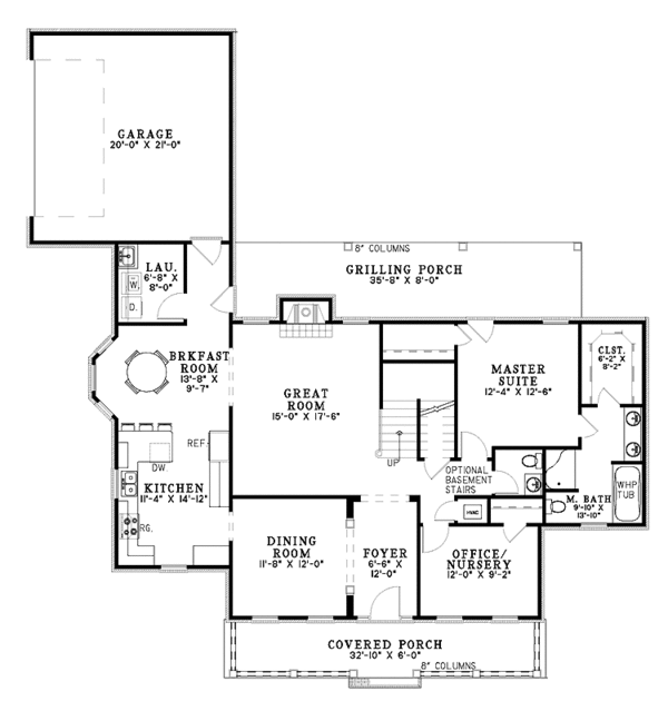 Dream House Plan - Country Floor Plan - Main Floor Plan #17-2834