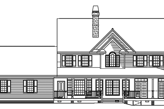 Exterior - Rear Elevation for Country House Plan #929-550 - 4 bed, 3 bath