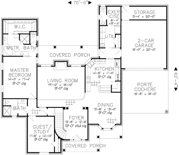 House Design - Country Floor Plan - Main Floor Plan #968-31