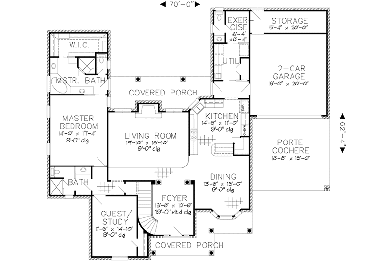 Dream House Plan - Floor Plan - Main Floor for Country House Plan #968-31 - 3 bed, 3.5 bath