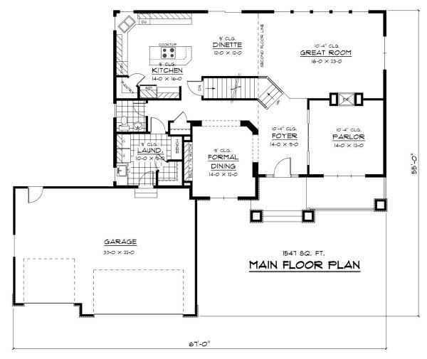 European Style House Plan - 3 Beds 2.5 Baths 2456 Sq/Ft Plan #51-262 ...