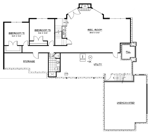 Home Plan - Ranch Floor Plan - Upper Floor Plan #51-673