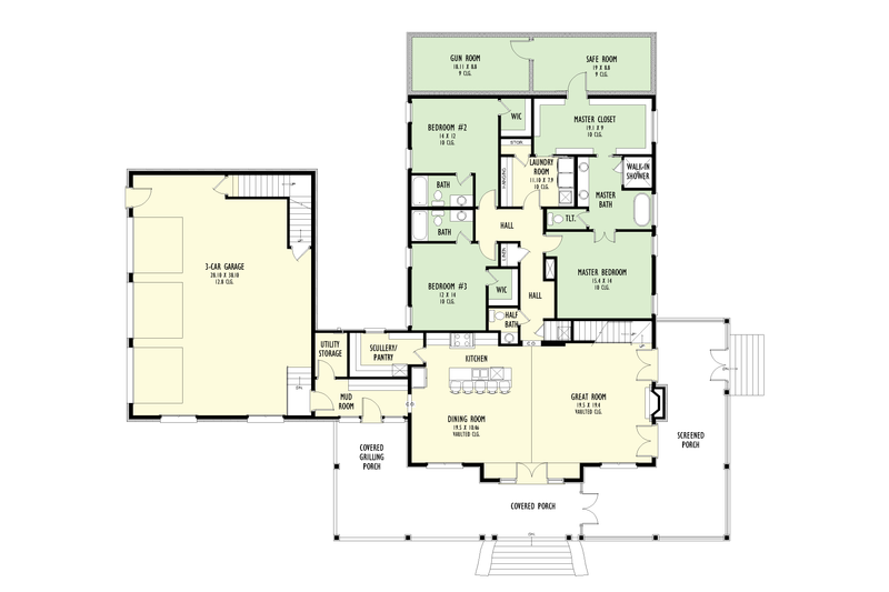 Dream House Plan - Floor Plan - Main Floor for Farmhouse House Plan #1092-68 - 4 bed, 4.5 bath