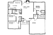 Colonial Style House Plan - 3 Beds 2 Baths 1445 Sq/Ft Plan #30-327 Floor 