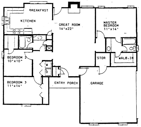Architectural House Design - Colonial Floor Plan - Main Floor Plan #30-327