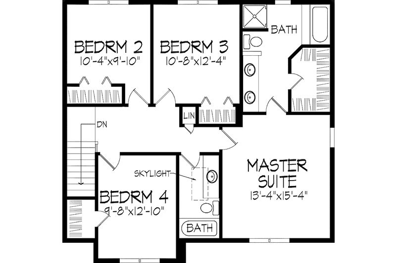 Dream House Plan - Floor Plan - Upper Floor for Country House Plan #51-862 - 4 bed, 2.5 bath