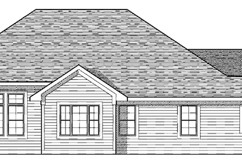 Home Plan - Exterior - Rear Elevation for European House Plan #70-1375 - 2 bed, 2 bath