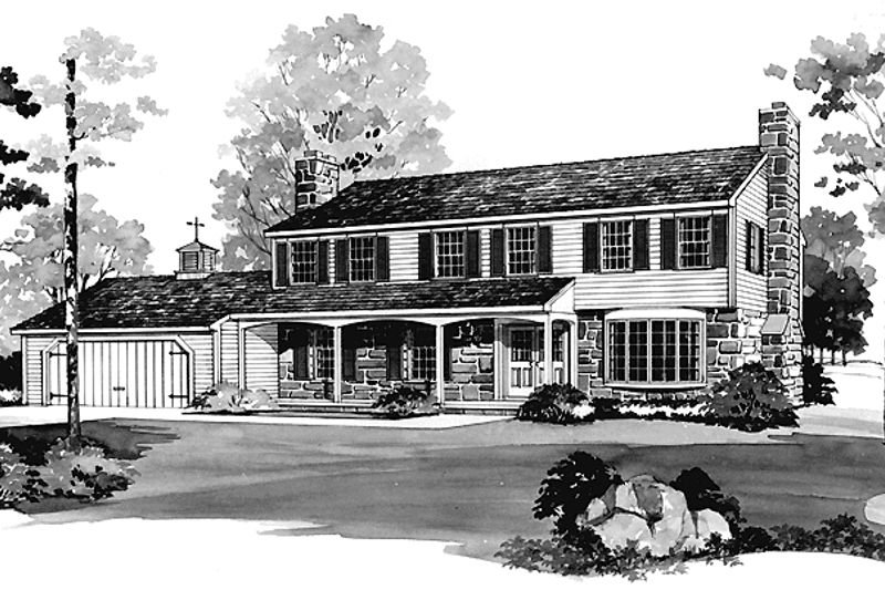 House Blueprint - Country Exterior - Front Elevation Plan #72-601