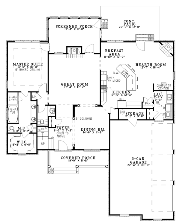 Dream House Plan - Country Floor Plan - Main Floor Plan #17-2806