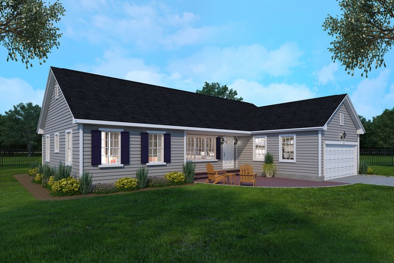 House Blueprint - Ranch Exterior - Front Elevation Plan #1082-7