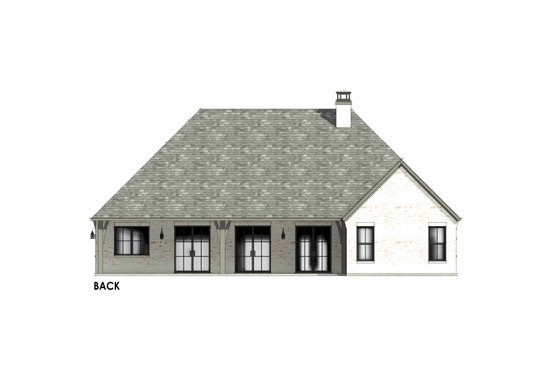 Exterior - Rear Elevation 2 for European House Plan #1096-82 - 4 bed, 2 bath