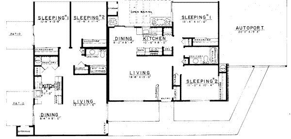 Modern Floor Plan - Main Floor Plan #303-145