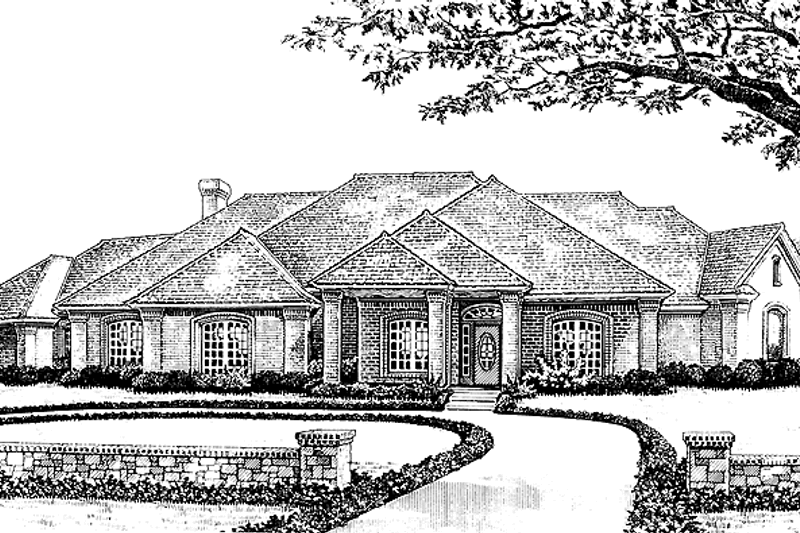 Dream House Plan - Mediterranean Exterior - Front Elevation Plan #310-1144