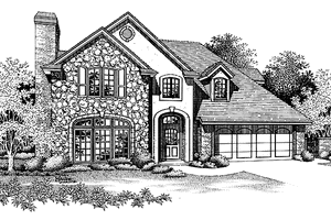House Blueprint - Exterior - Front Elevation for Traditional House Plan #310-1010 - 3 bed, 2.5 bath