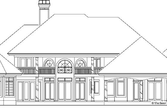 Exterior - Rear Elevation 1 for Mediterranean House Plan #930-42 - 4 bed, 3.5 bath