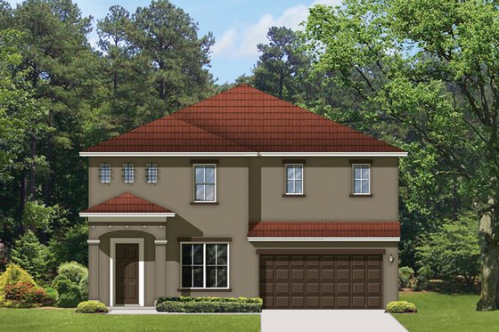 Exterior - Front Elevation 3 for Mediterranean House Plan #1058-65 - 5 bed, 3 bath