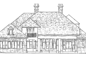 Exterior - Rear Elevation for Classical House Plan #930-277 - 4 bed, 4.5 bath