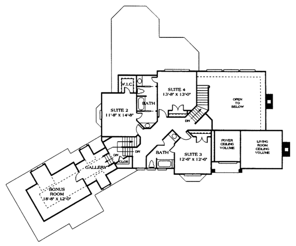 Home Plan - Country Floor Plan - Upper Floor Plan #453-179
