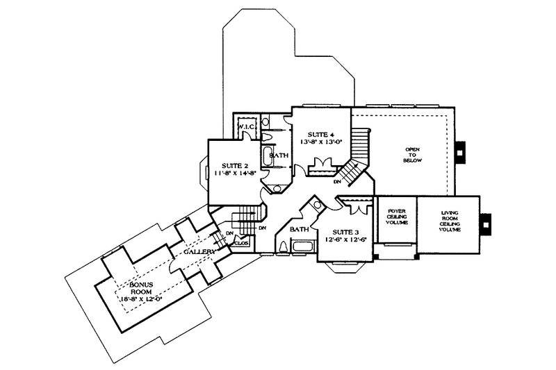 House Blueprint - Floor Plan - Upper Floor for Country House Plan #453-179 - 4 bed, 3.5 bath