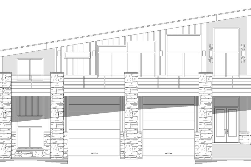 House Blueprint - Exterior - Front Elevation 3 for Contemporary House Plan #932-455 - 5 bed, 3.5 bath