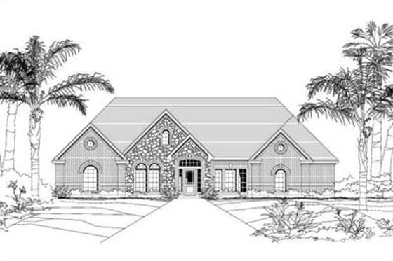 Exterior - Front Elevation for Traditional House Plan #411-157 - 4 bed, 3.5 bath