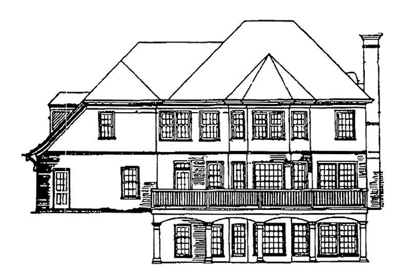 Home Plan - Exterior - Rear Elevation for Tudor House Plan #429-65 - 4 bed, 3.5 bath