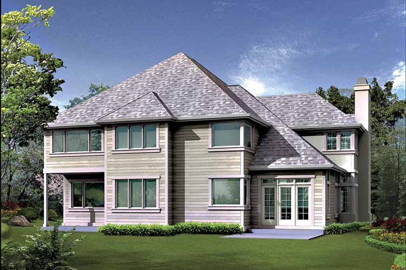 Dream House Plan - Exterior - Rear Elevation for Traditional House Plan #132-425 - 4 bed, 3.5 bath