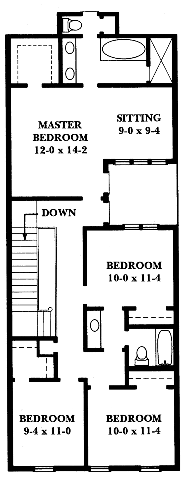 Architectural House Design - Classical Floor Plan - Upper Floor Plan #1047-8
