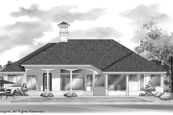 Exterior - Rear Elevation for Mediterranean House Plan #930-61 - 5 bed, 3.5 bath