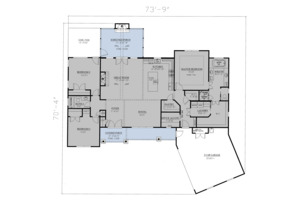 Floor Plan - Main Floor for Craftsman House Plan #437-101 - 3 bed, 2 bath