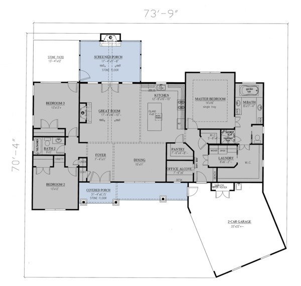 Craftsman Floor Plan - Main Floor Plan #437-101