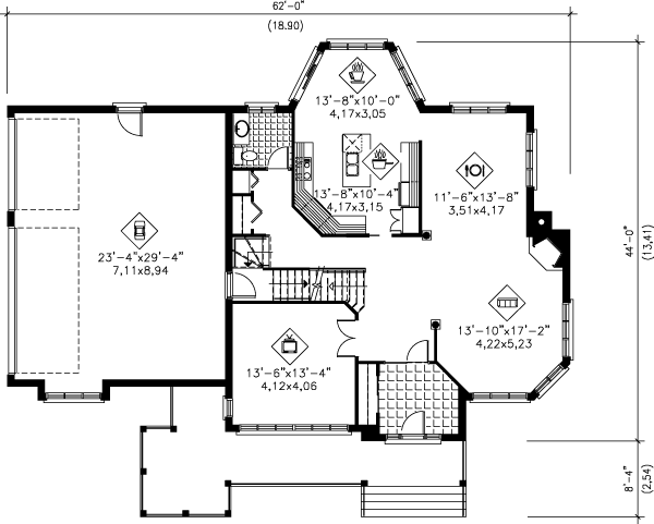 Traditional Floor Plan - Main Floor Plan #25-234
