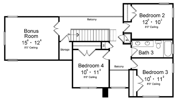 House Design - Contemporary Floor Plan - Upper Floor Plan #1015-50
