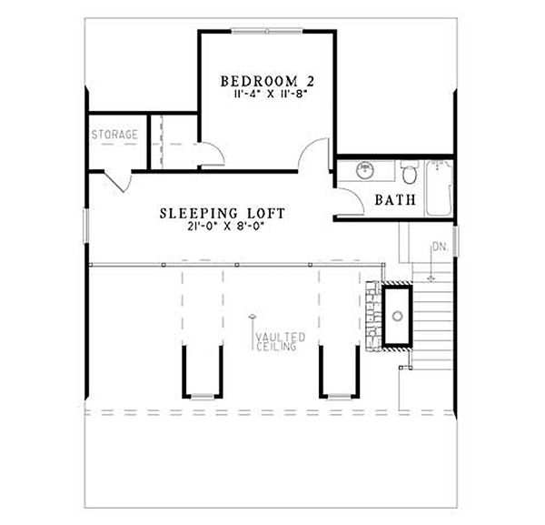 Architectural House Design - Cabin Floor Plan - Upper Floor Plan #17-2356