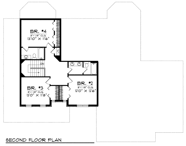 Country Floor Plan - Upper Floor Plan #70-470