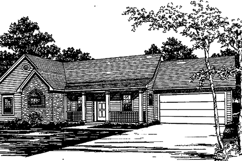 House Blueprint - Country Exterior - Front Elevation Plan #30-213