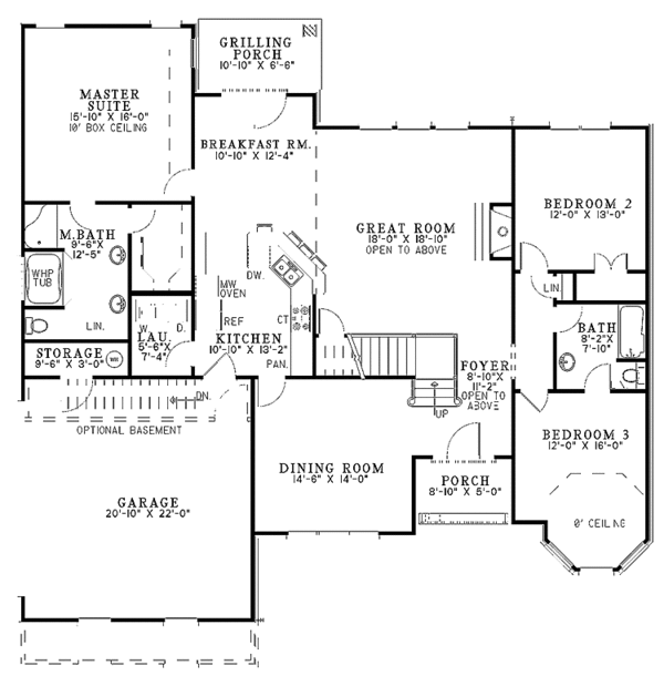 Home Plan - Country Floor Plan - Main Floor Plan #17-2692