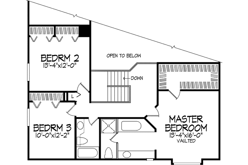 Home Plan - Floor Plan - Upper Floor for Contemporary House Plan #320-688 - 3 bed, 3 bath