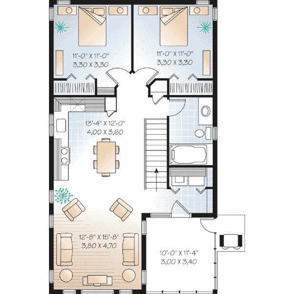 Traditional Floor Plan - Upper Floor Plan #23-442