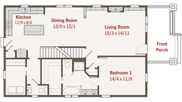 Craftsman Floor Plan - Main Floor Plan #461-10