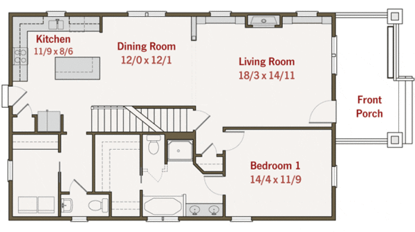 Architectural House Design - Craftsman Floor Plan - Main Floor Plan #461-10