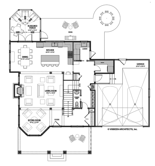 Traditional Floor Plan - Main Floor Plan #928-299