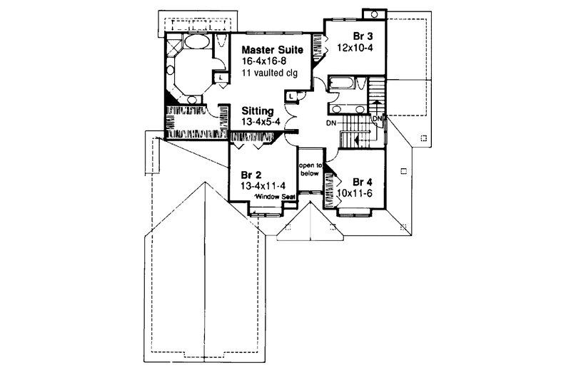 Home Plan - Floor Plan - Upper Floor for Prairie House Plan #320-1085 - 4 bed, 2.5 bath