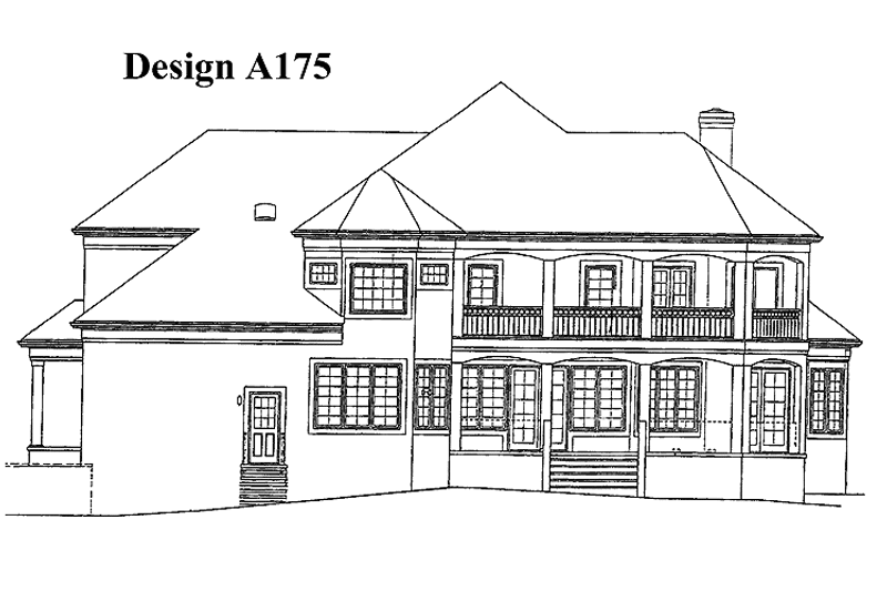 Architectural House Design - Exterior - Rear Elevation for Mediterranean House Plan #453-148 - 4 bed, 4 bath